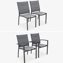 Conjunto de jardim com mesa extensível em alumínio com 8 cadeiras