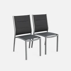 Conjunto de jardim com mesa extensível em alumínio com 6 cadeiras