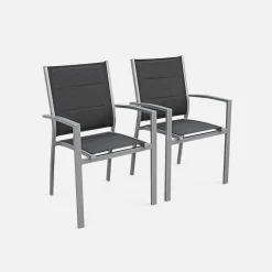 Conjunto de jardim com mesa extensível em alumínio com 6 cadeiras