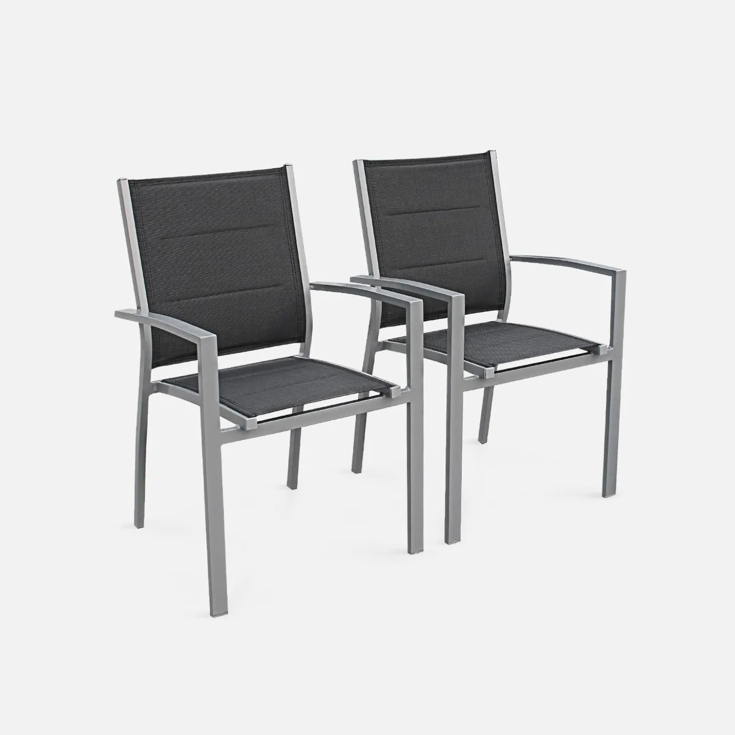 Conjunto de jardim com mesa extensível em alumínio com 6 cadeiras