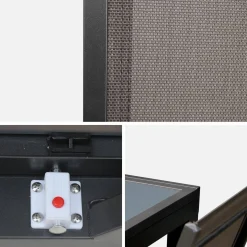 Conjunto de jardim com mesa extensível em alumínio com 6 cadeiras