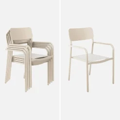 Conjunto de jardim com mesa extensível em alumínio com 8 cadeiras