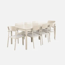 Conjunto de jardim com mesa extensível em alumínio com 8 cadeiras