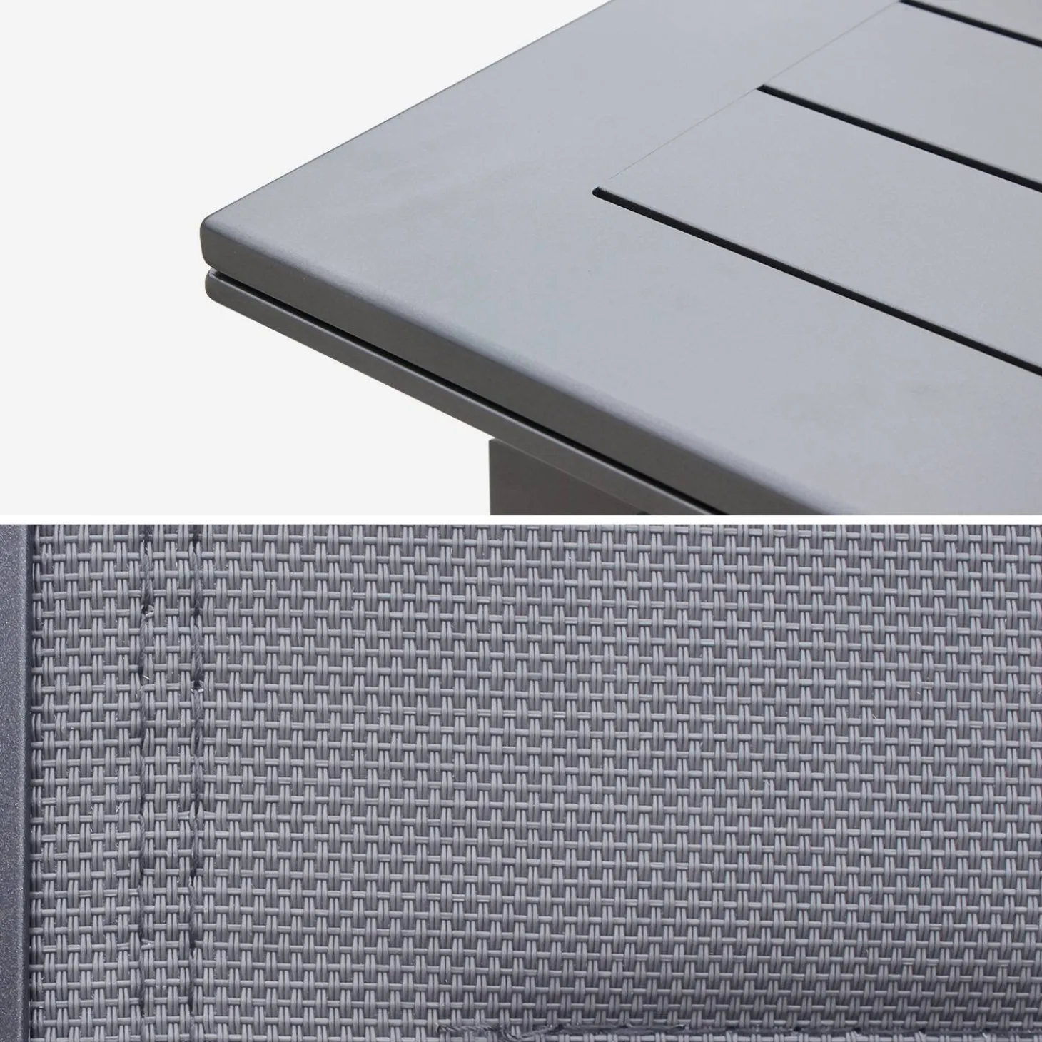 Conjunto de jardim com mesa extensível de alumínio com 10 cadeiras