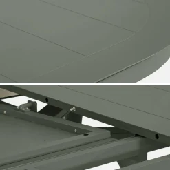 Conjunto de jardim com mesa oval extensível em alumínio com 6 cadeiras