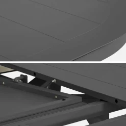 Conjunto de jardim com mesa oval extensível em alumínio com 10 cadeiras