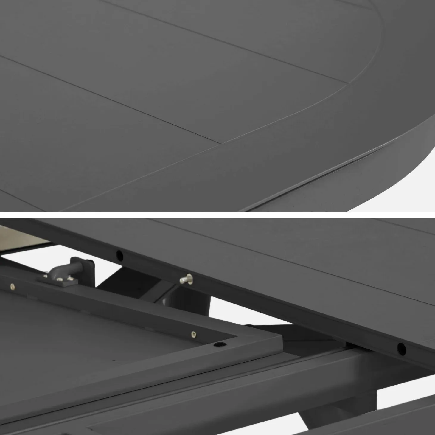 Conjunto de jardim com mesa oval extensível em alumínio com 10 cadeiras