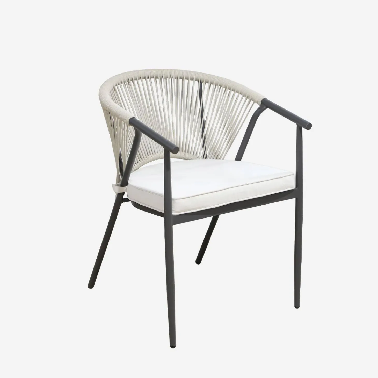 Conjunto de jardim com mesa redonda em alumínio e vidro com 6 assentos