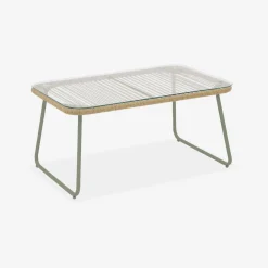 Conjunto de jardim com sofá em corda e aço galvanizado, 4 lugares