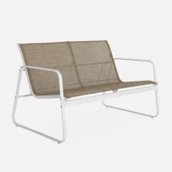 Conjunto de jardim com sofá em metal, 4 lugares