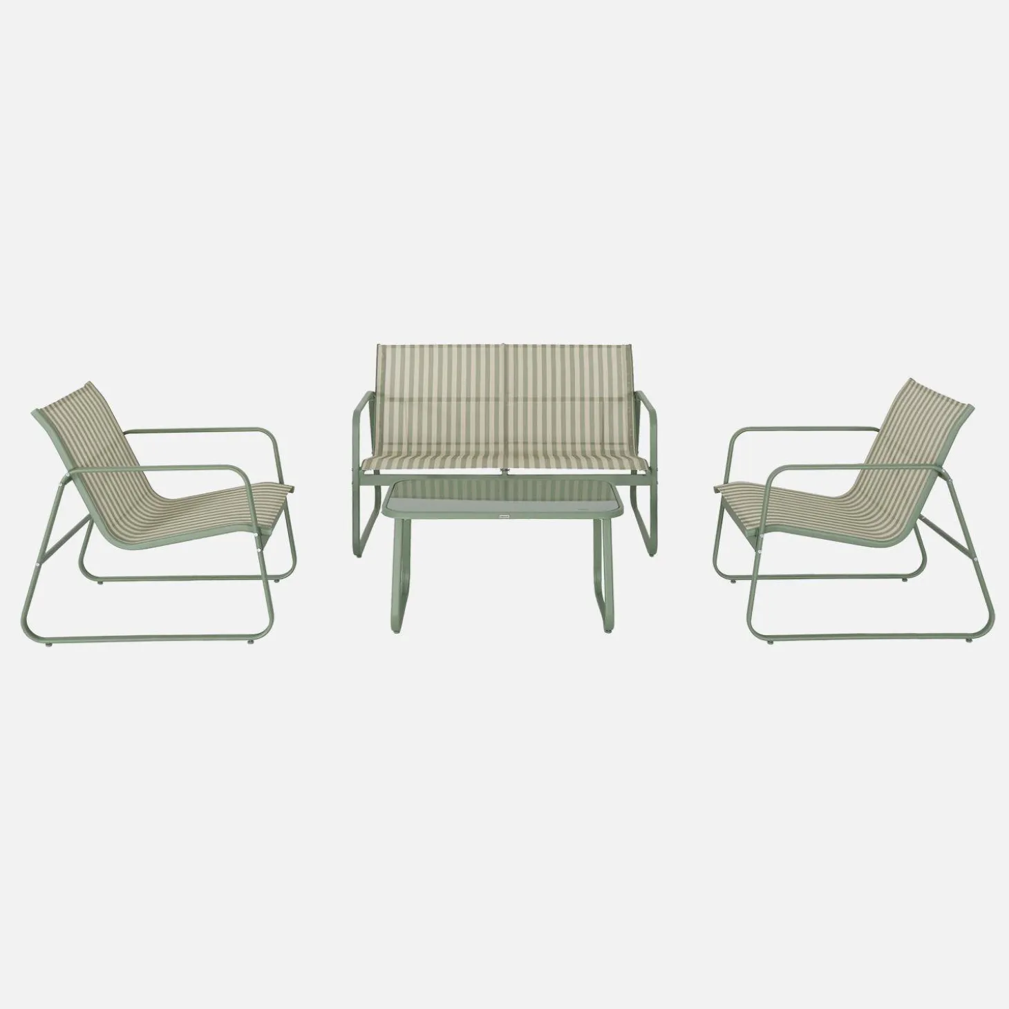 Conjunto de jardim com sofá em metal, 4 lugares