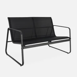 Conjunto de jardim com sofá em metal, 4 lugares