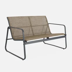 Conjunto de jardim com sofá em metal, 4 lugares