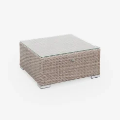 Conjunto de jardim com sofá em resina entrançada, 5 lugares