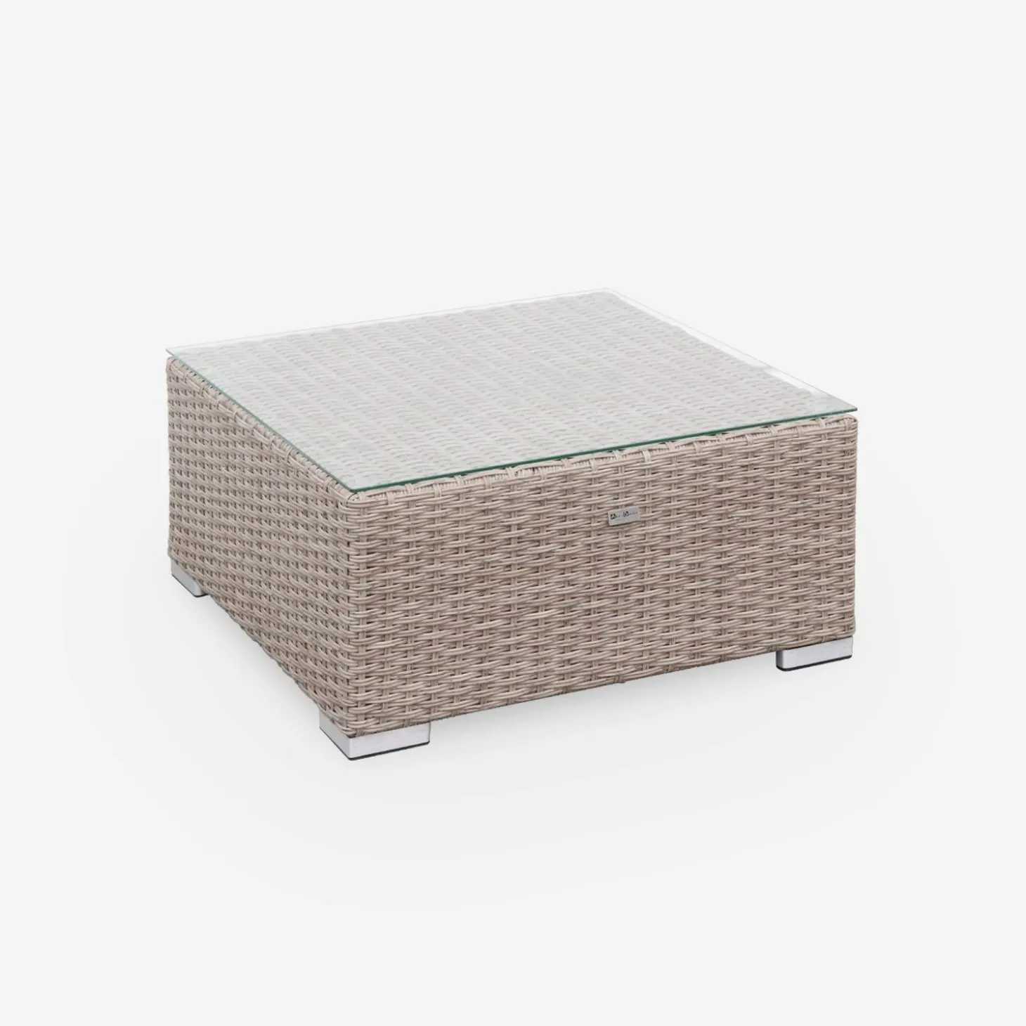Conjunto de jardim com sofá em resina entrançada, 5 lugares
