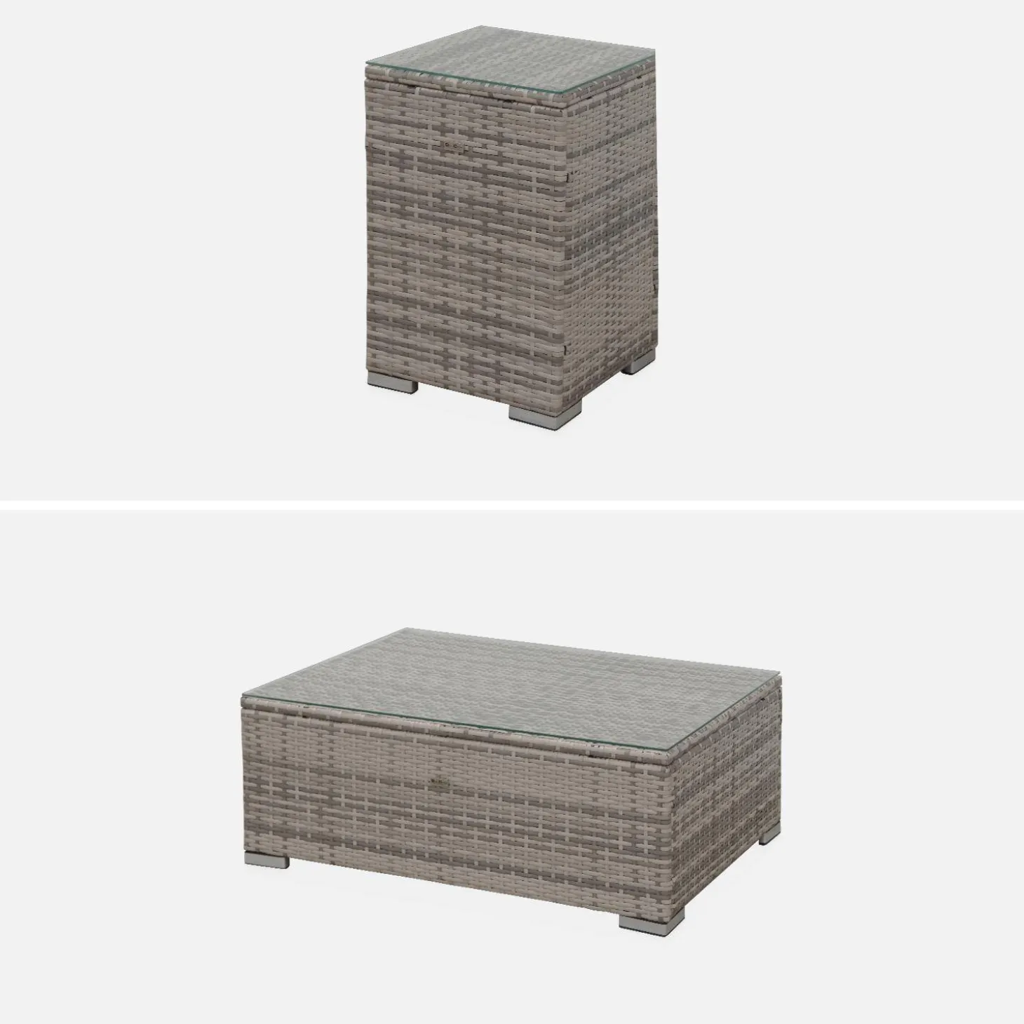 Conjunto de jardim com sofá em resina entrançada, 12 a 14 lugares
