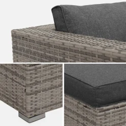 Conjunto de jardim com sofá em resina entrançada, 12 a 14 lugares