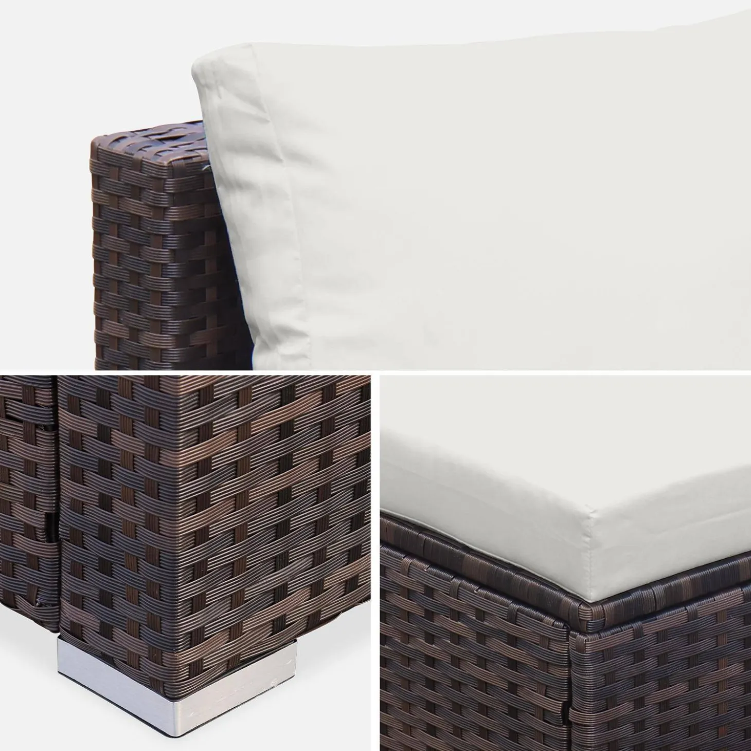 Conjunto de jardim com sofá em resina, 4 lugares