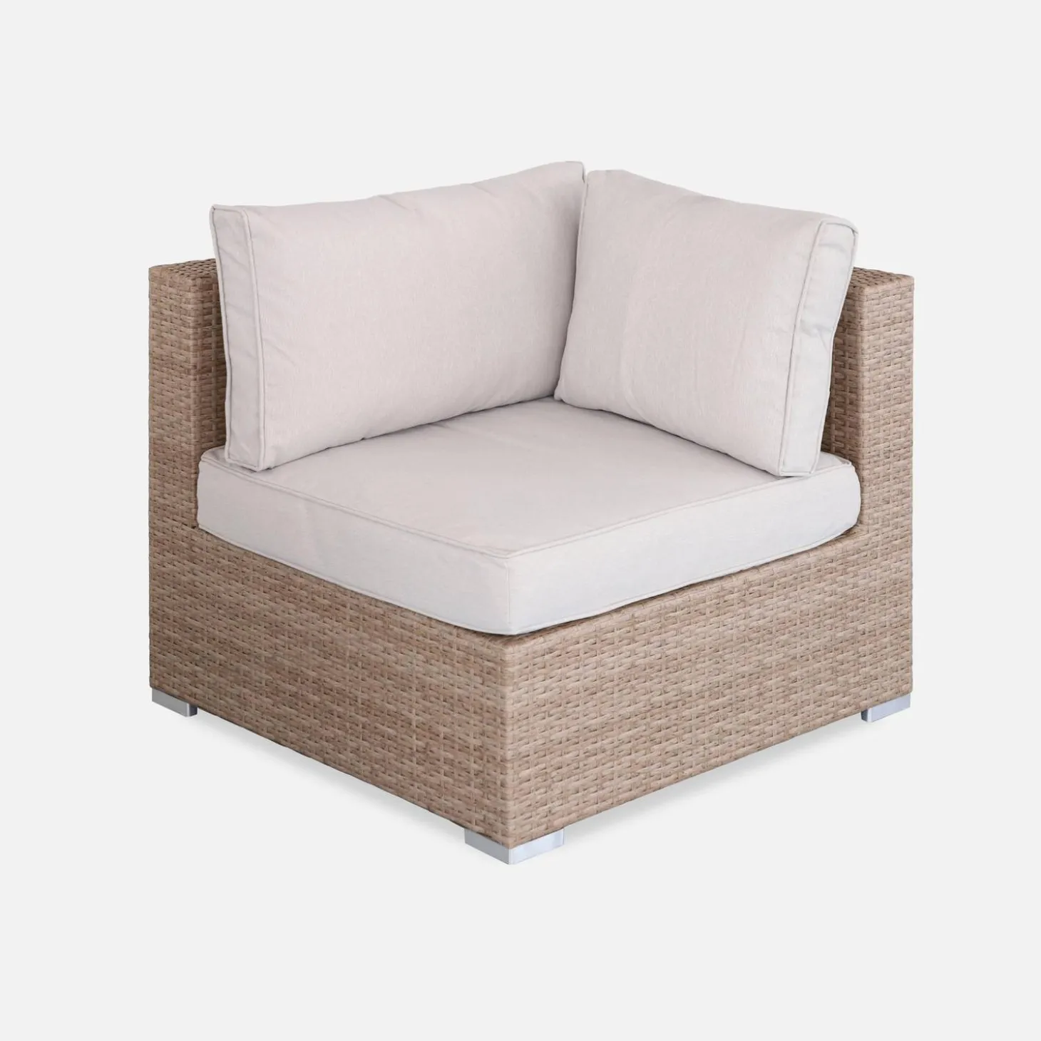 Conjunto de jardim com sofá em resina entrançada, 5 lugares