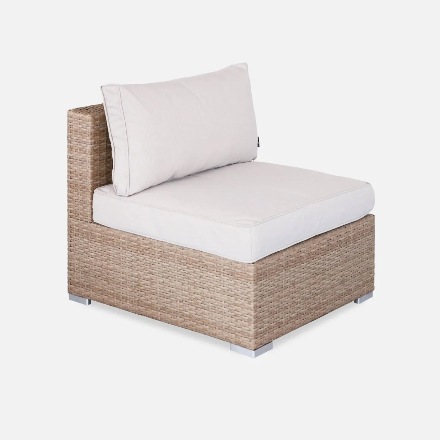 Conjunto de jardim com sofá em resina entrançada, 5 lugares