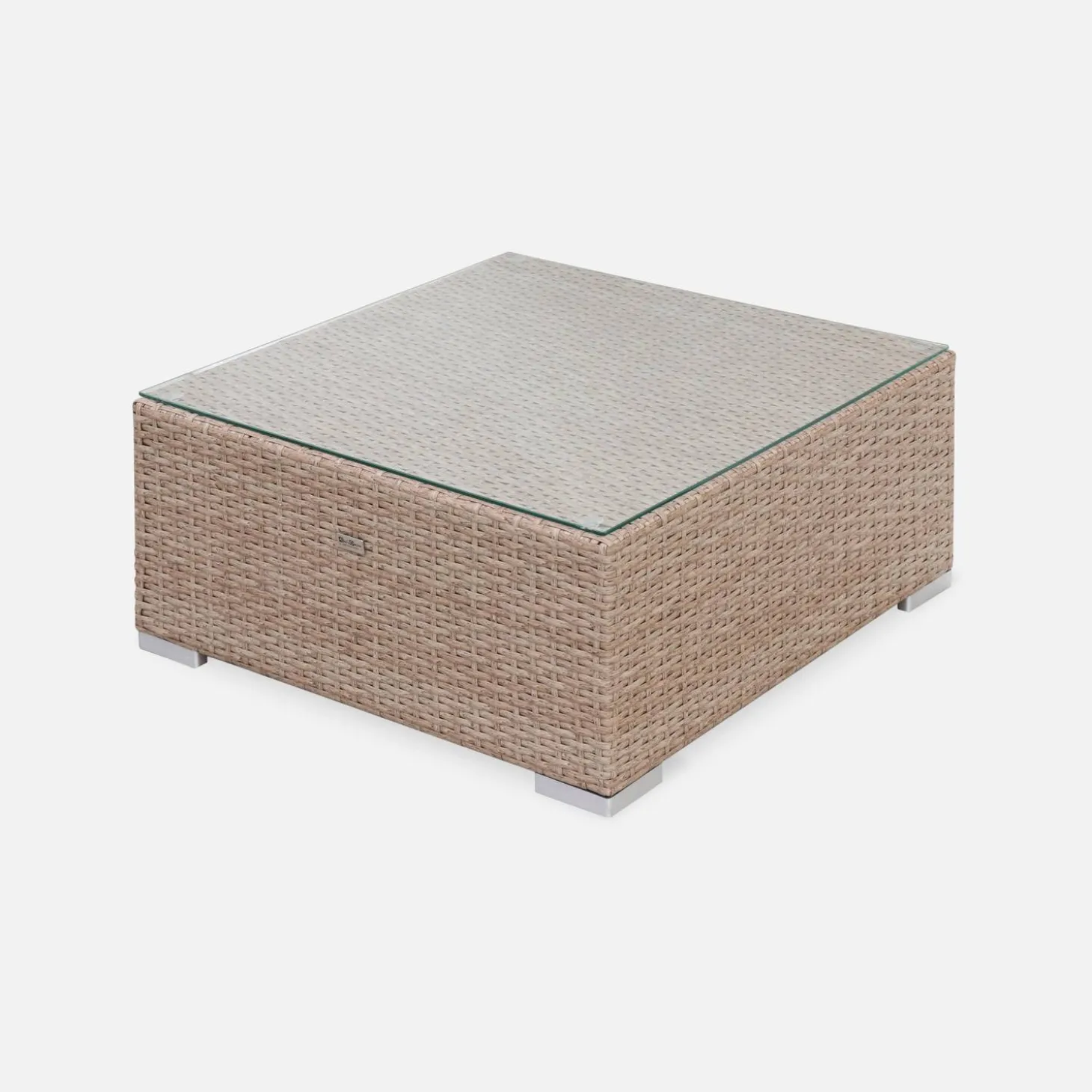 Conjunto de jardim com sofá em resina entrançada, 5 lugares