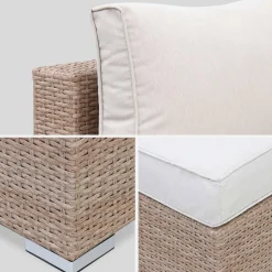 Conjunto de jardim com sofá em resina entrançada, 12 a 14 lugares