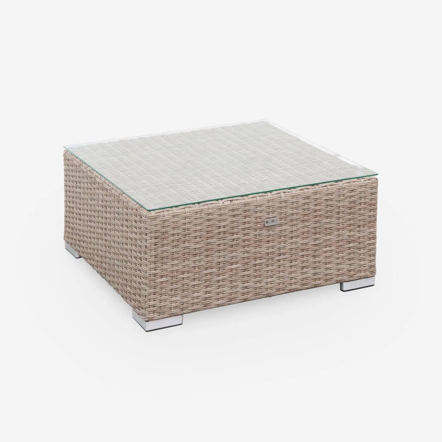 Conjunto de jardim com sofá em resina entrançada, 5 lugares