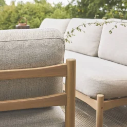 Conjunto de jardim com sofá e poltronas em madeira de acácia, 5 lugares