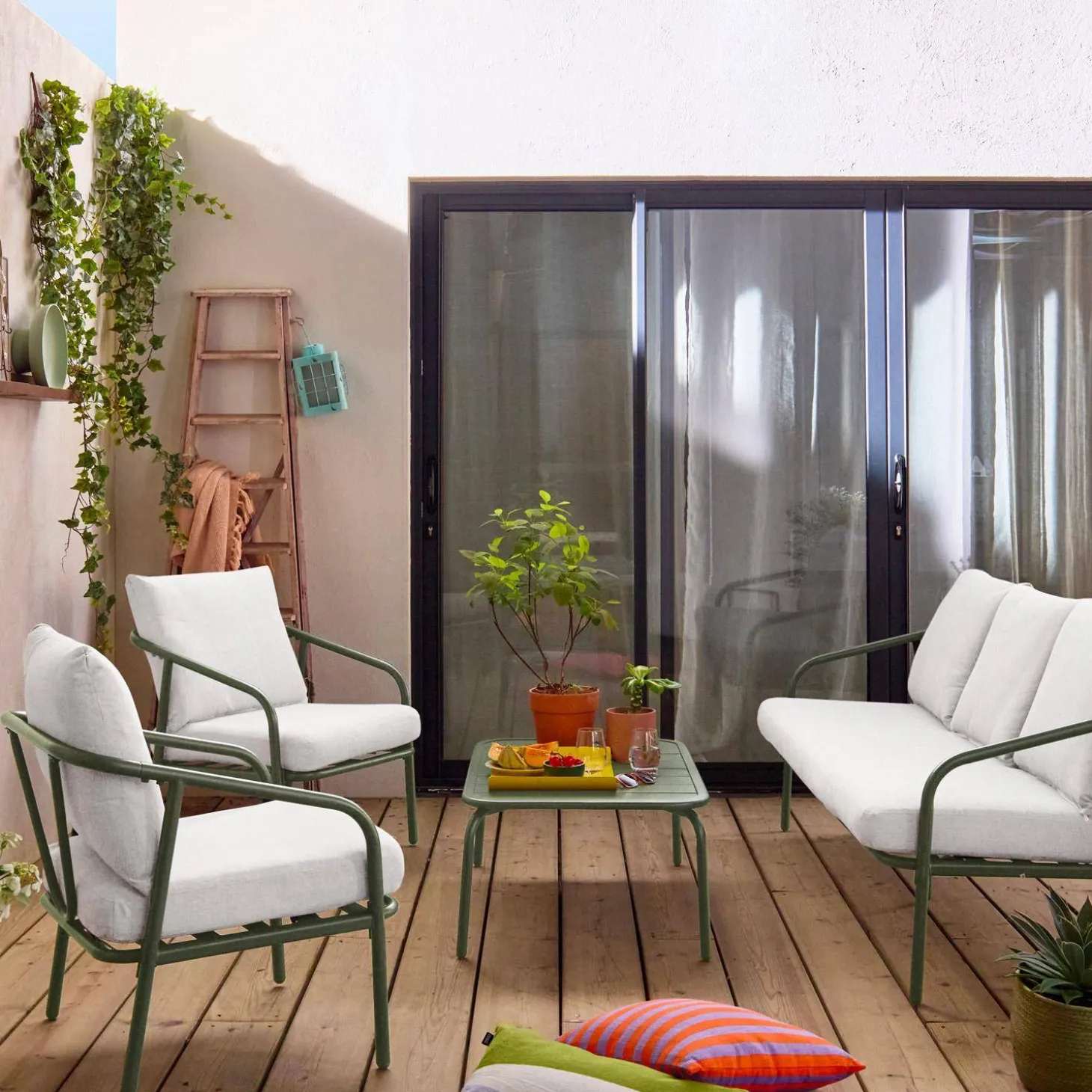 Conjunto de jardim de aço para 5 pessoas