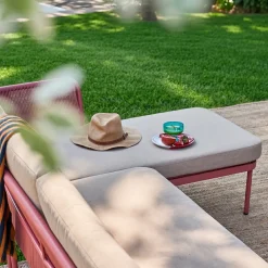 Conjunto de jardim de canto em aço e cordas, 4 lugares