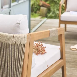 Conjunto de jardim em acácia com cordas para 4 pessoas