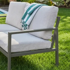 Conjunto de jardim em alumínio, 4 lugares
