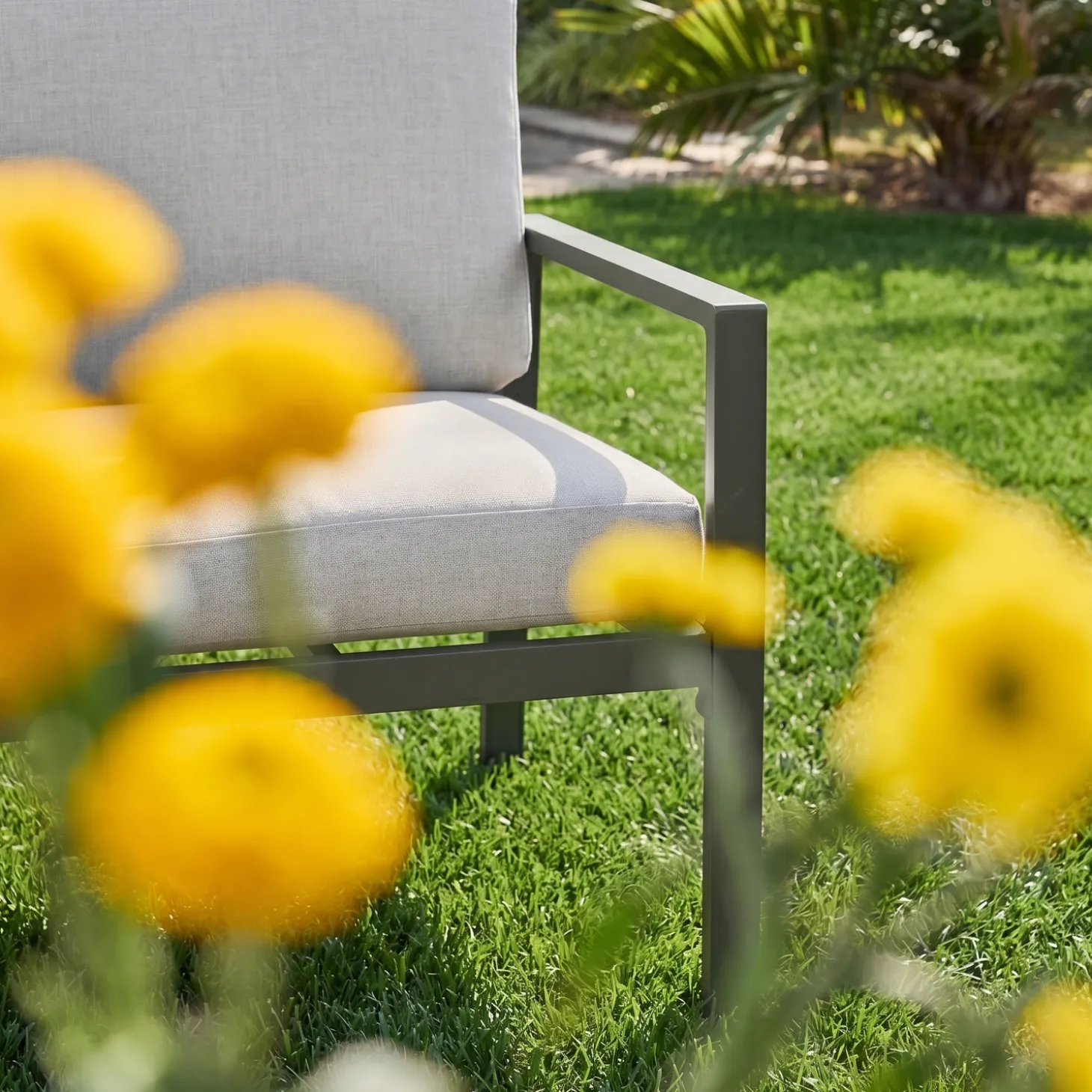 Conjunto de jardim em alumínio, 4 lugares