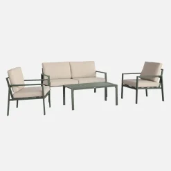 Conjunto de jardim em alumínio, 4 lugares