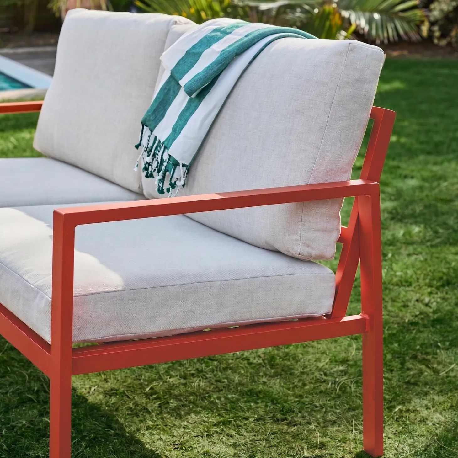 Conjunto de jardim em alumínio, 4 lugares