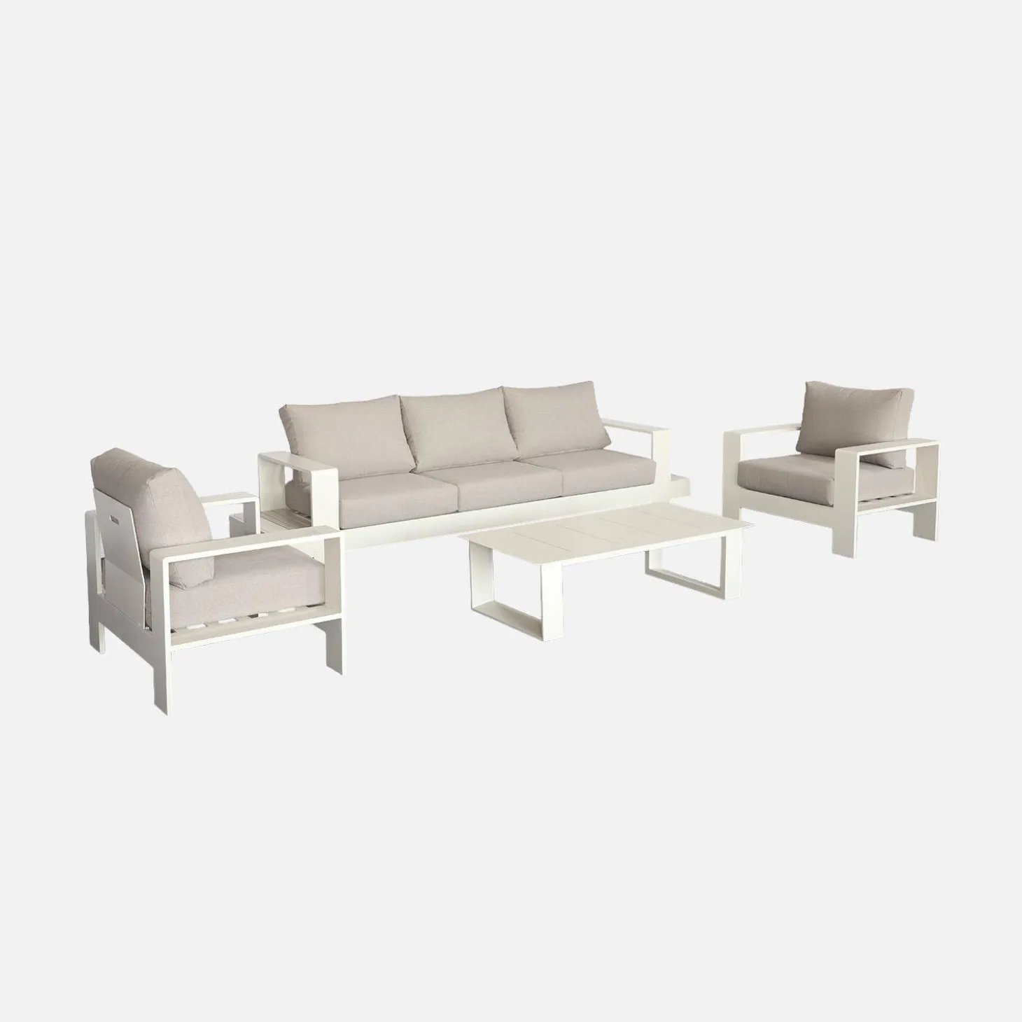 Conjunto de jardim em alumínio, 5 lugares