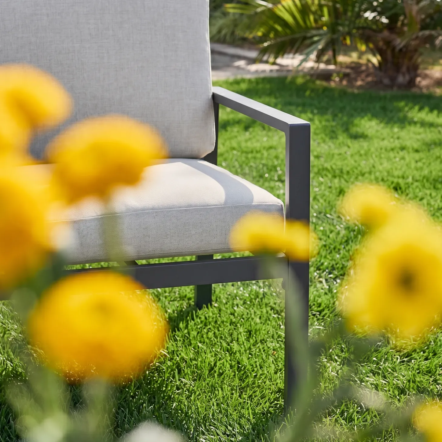 Conjunto de jardim em alumínio, 4 lugares