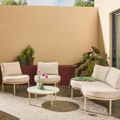 Conjunto de jardim em alumínio e tecido , 4 lugares