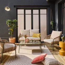 Conjunto de jardim em aço, 4 pessoas