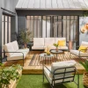 Conjunto de jardim em aço, 7 pessoas