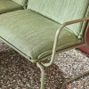 Conjunto de jardim em aço, vidro e textilene, 4 lugares