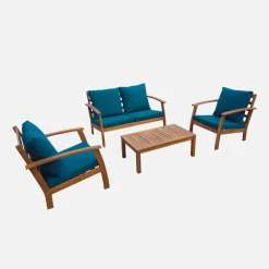 Conjunto de jardim em madeira de acácia, 4 lugares