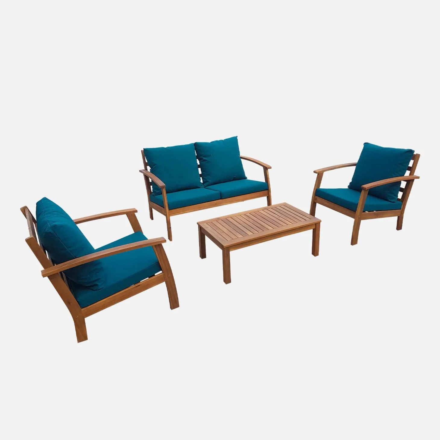 Conjunto de jardim em madeira de acácia, 4 lugares