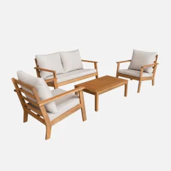 Conjunto de jardim em madeira de acácia, 4 lugares