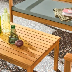 Conjunto de jardim em madeira de acácia, 4 lugares