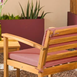 Conjunto de jardim em madeira de acácia, 4 lugares
