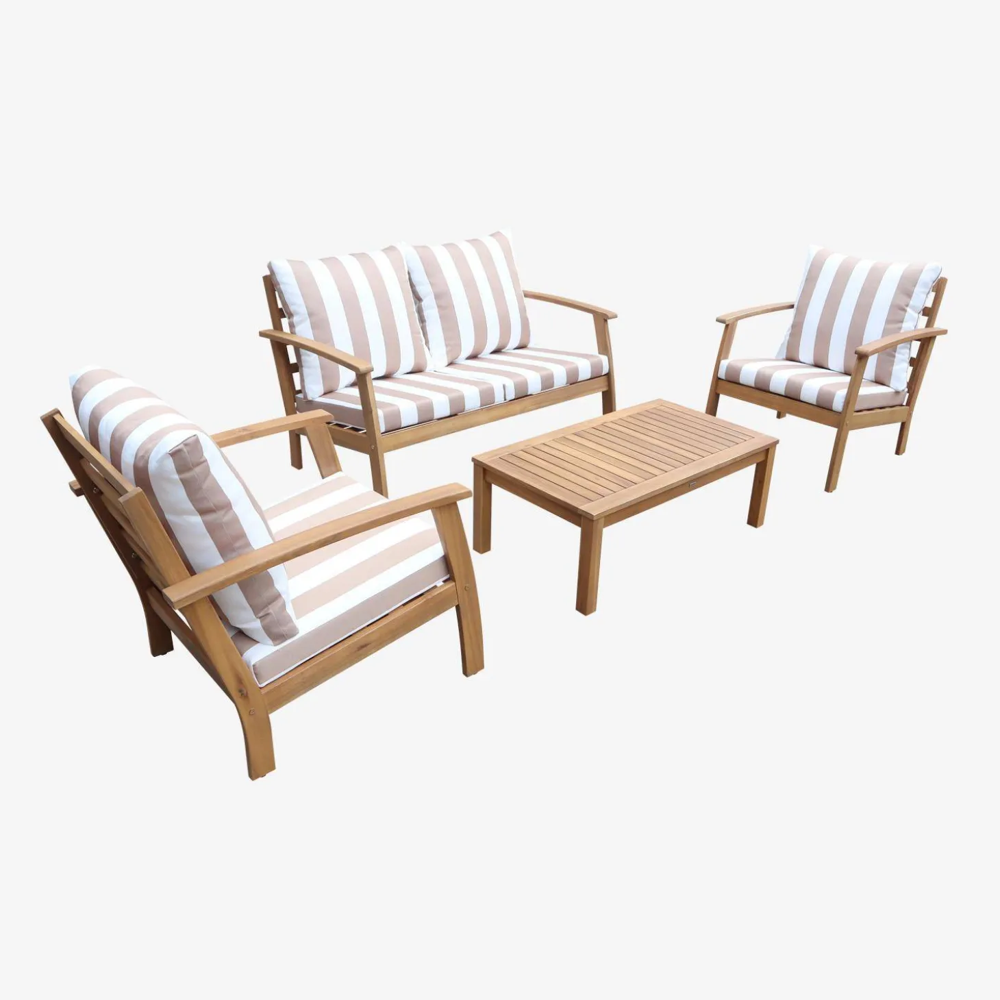 Conjunto de jardim em madeira de acácia, 4 lugares