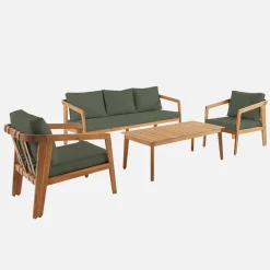 Conjunto de jardim em madeira de acácia para 5 pessoas