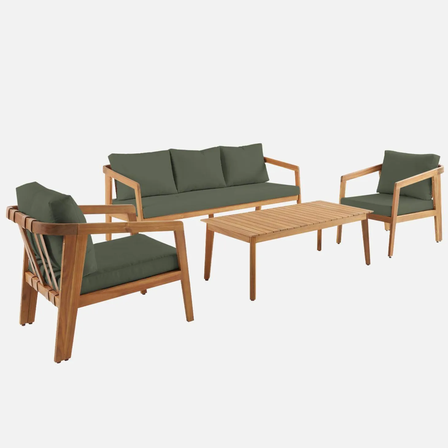 Conjunto de jardim em madeira de acácia para 5 pessoas