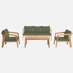 Conjunto de jardim em madeira de acácia para 5 pessoas